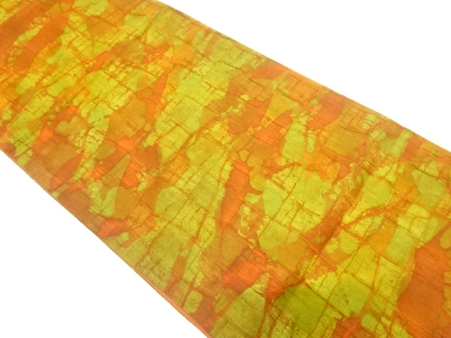 ふくれ織　氷割れ模様　全通袋帯